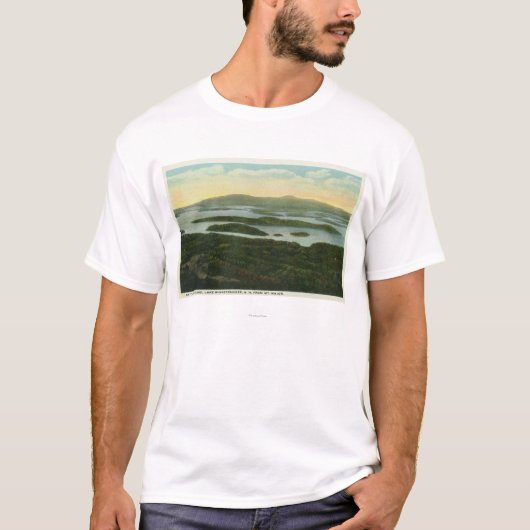 Mt. Major Aerial Uitzicht of Rattlesnake Island T-shirt (Voorkant)