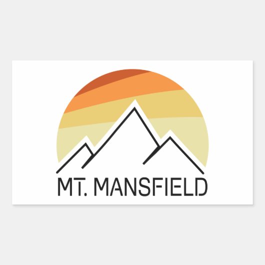 Mt. Mansfield Retro Rechthoekige Sticker (Voorkant)