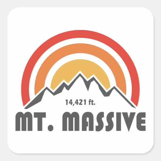 Mt. Massive Vierkante Sticker (Voorkant)