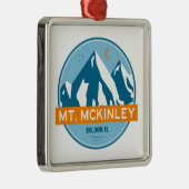 Mt. McKinley Alaska Stars Moon Metalen Ornament (Rechts)
