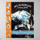  Mt. McKinley Alaska's groeiende Glory Travel Poster (Voorkant)