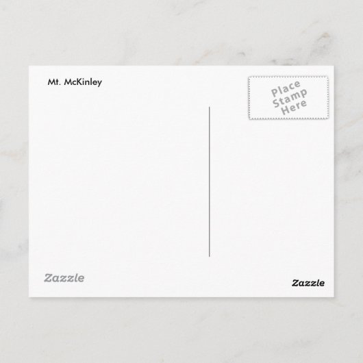 Mt. McKinley Briefkaart (Achterkant)