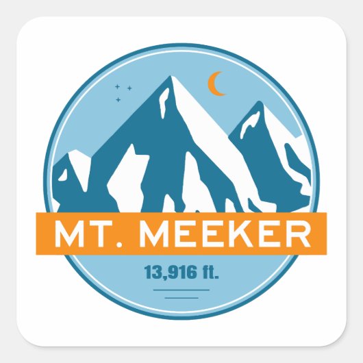 Mt. Meeker Colorado Stars Moon Vierkante Sticker (Voorkant)