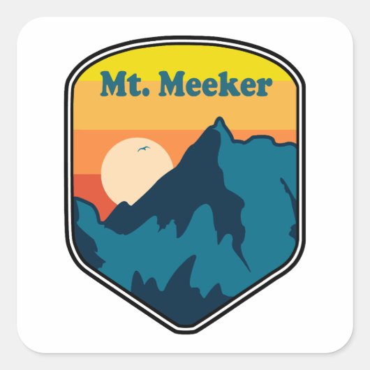 Mt. Meeker Colorado Sunrise Vierkante Sticker (Voorkant)