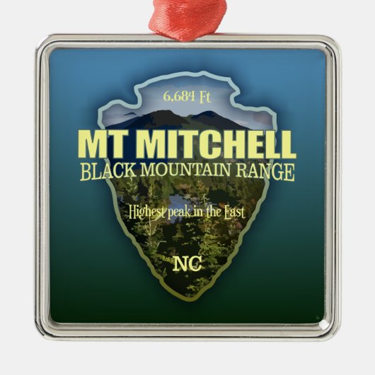 Mt Mitchell (pijlpunt) Metalen Ornament (Voorkant)