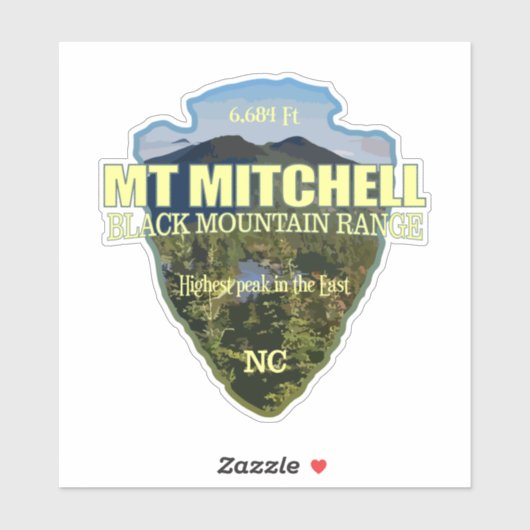 Mt Mitchell (pijlpunt) Sticker (Vel)