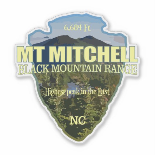 Mt Mitchell (pijlpunt) Sticker (Voorkant)