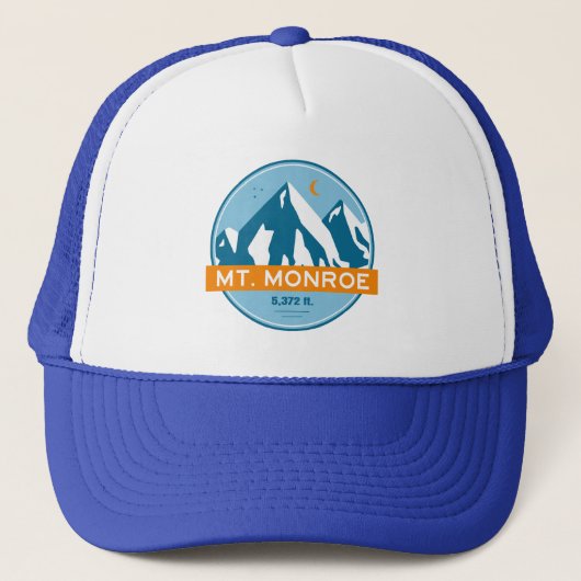Mt. Monroe New Hampshire Sterren Maan Trucker Pet (Voorkant)