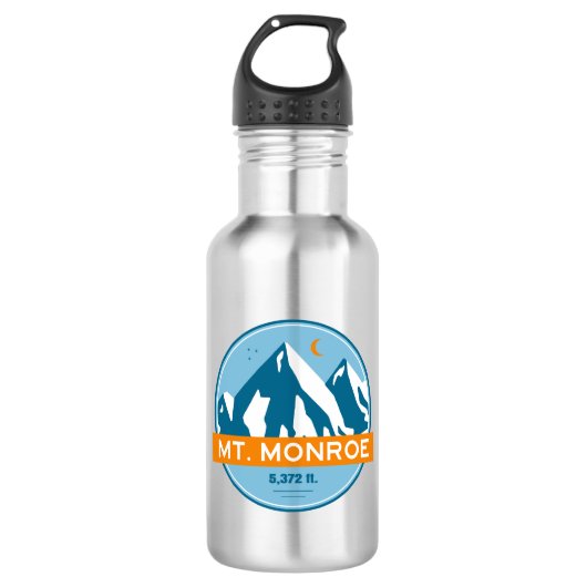Mt. Monroe New Hampshire Sterren Maan Waterfles (Voorkant)