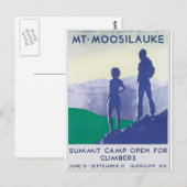 Mt. Moosilauke Vintage Travel Poster Artwork Briefkaart (Voorkant / Achterkant)