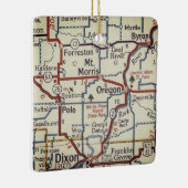 Mt. Morris en Oregon Illinois  Map Keramisch Ornament (Rechts)