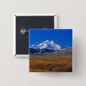 Mt. Nationaal Park McKinley Denali, Alaska. Vierkante Button 5,1 Cm (Voorkant /achterkant)