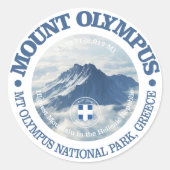 Mt Olympus Ronde Sticker (Voorkant)