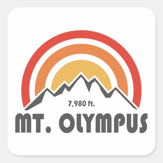 Mt. Olympus Vierkante Sticker (Voorkant)