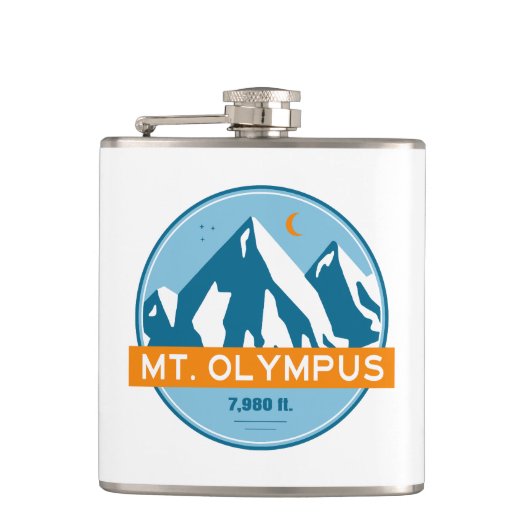 Mt. Olympus Washington Sterren Maan Heupfles (Voorkant)