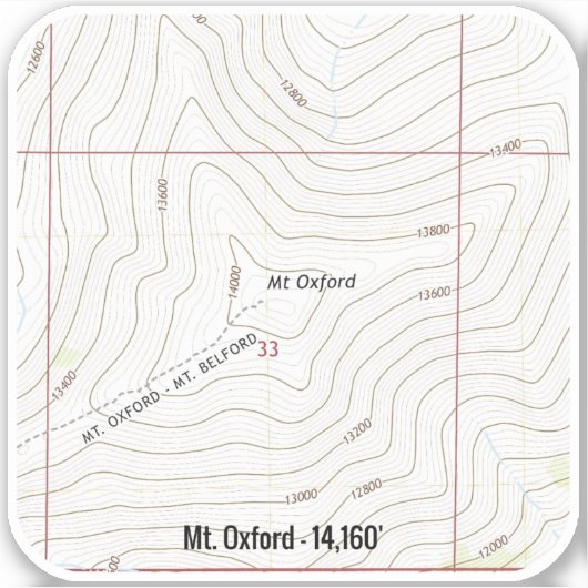 Mt. Oxford Colorado Sticker (Voorkant)