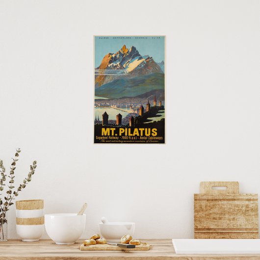 Mt.Pilatus,Zwitserland,Reisposter Poster (Keuken)