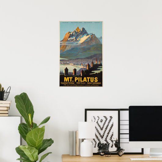 Mt.Pilatus,Zwitserland,Reisposter Poster (Thuiskantoor)