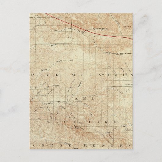 Mt Pinos quadrangle toont San Andreas Rift Briefkaart (Voorkant)