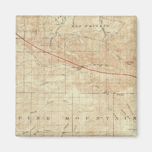 Mt Pinos quadrangle toont San Andreas Rift Magneet (Voorkant)