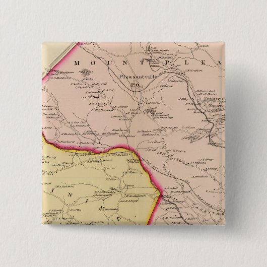 Mt Pleasant, Ossining, New York Vierkante Button 5,1 Cm (Voorkant)