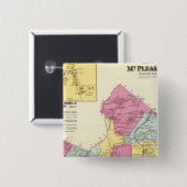 Mt Pleasant, stad Vierkante Button 5,1 Cm (Voorkant /achterkant)