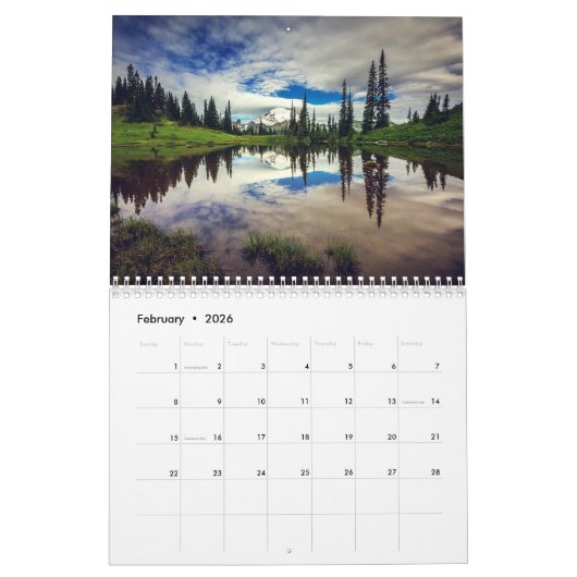 Mt Rainier-agenda Kalender (Feb 2026)