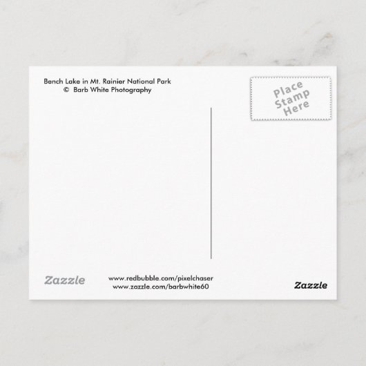 Mt. Rainier Briefkaart (Achterkant)