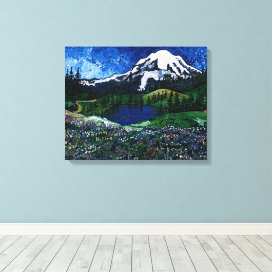 Mt Rainier Canvas Afdruk (Insitu (Houten vloer))