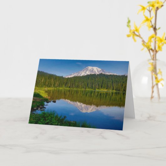 Mt. Rainier en Reflection Lake Kaart (Gele Bloem)