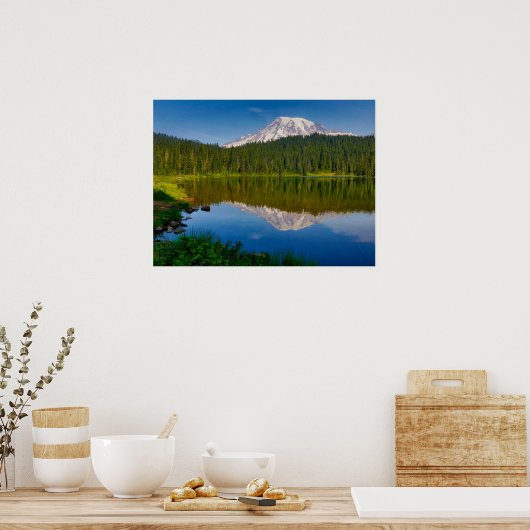 Mt. Rainier en Reflection Lake Poster (Keuken)
