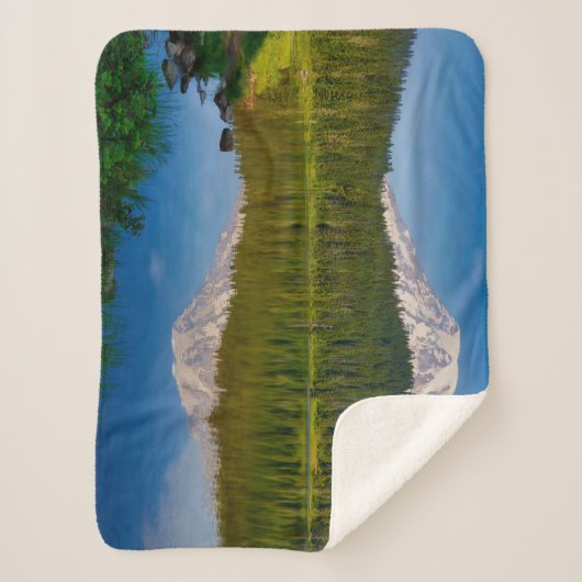 Mt. Rainier en Reflection Lake Sherpa Deken (Voorkant)