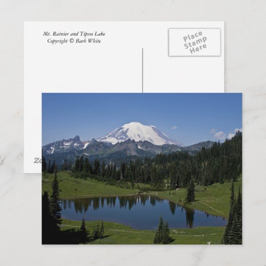 Mt. Rainier en Tipsoo Lake Briefkaart (Voorkant / Achterkant)