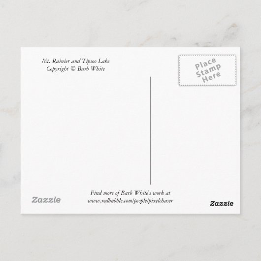 Mt. Rainier en Tipsoo Lake Briefkaart (Achterkant)