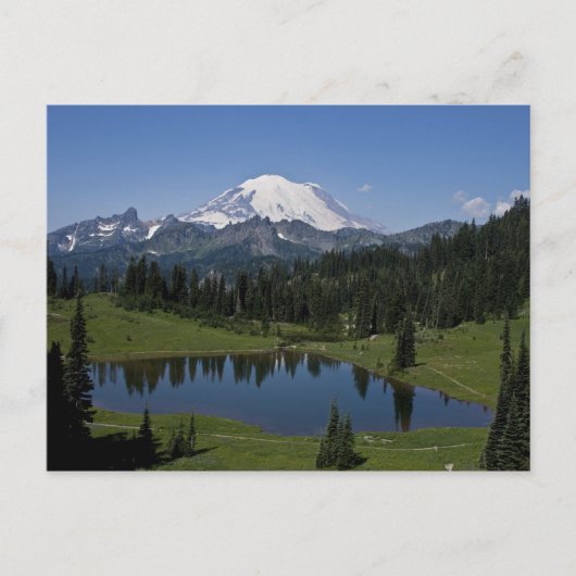 Mt. Rainier en Tipsoo Lake Briefkaart (Voorkant)