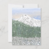 Mt Rainier, Falling Snow Wedding Save the Date Kaart (Achterkant)