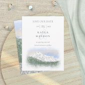Mt Rainier, Falling Snow Wedding Save the Date Kaart