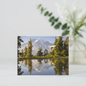 Mt. Rainier gereflecteerd in een tarn nabij Plumme Briefkaart (Staand voorkant)