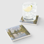 Mt. Rainier gereflecteerd in een tarn nabij Plumme Stenen Onderzetter (Zijkant)