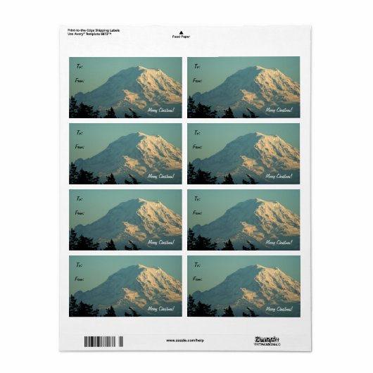 Mt. Rainier Gift Label Label (Full Sheet)