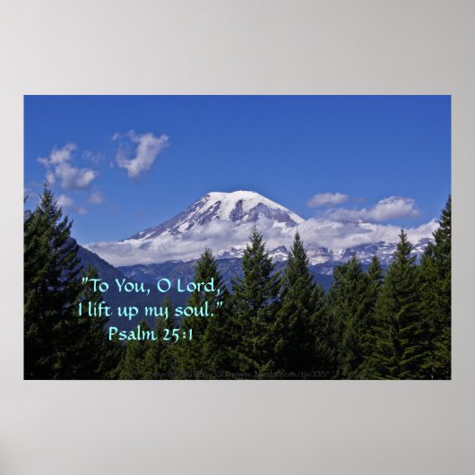 Mt. Rainier in mist met scriptversie Poster (Voorkant)