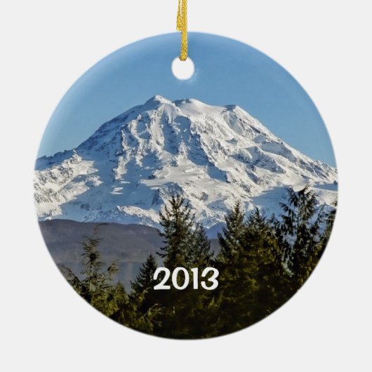 Mt. Rainier Keepomwille Keramisch Ornament (Achterkant)