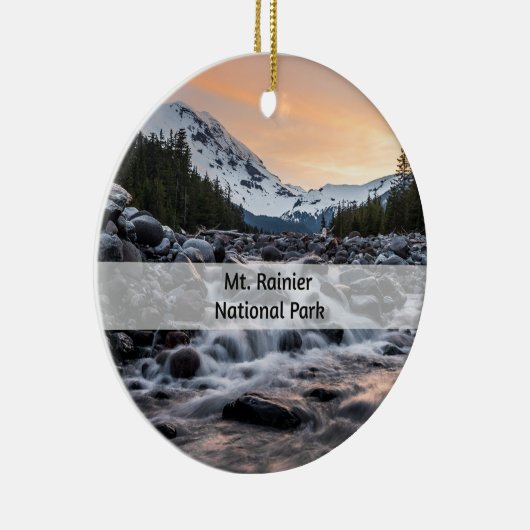 Mt. Rainier Nationaal Park Souvenir Kerstmis Keramisch Ornament (Rechts)