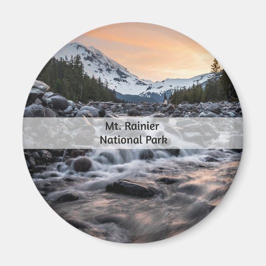 Mt. Rainier Nationaal Park Souvenir Magneet (Voorkant)
