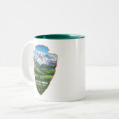 Mt. Rainier National Park Arrowhead Tweekleurige Koffiemok (Voorkant links)