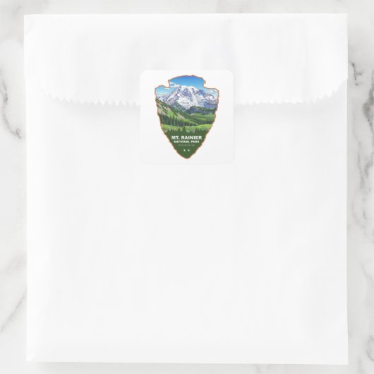 Mt. Rainier National Park Arrowhead Vierkante Sticker (Tas)