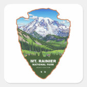Mt. Rainier National Park Arrowhead Vierkante Sticker (Voorkant)