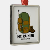Mt. Rainier National Park Backpack Metalen Ornament (Rechts)