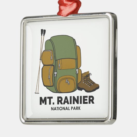 Mt. Rainier National Park Backpack Metalen Ornament (Links)