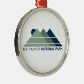 Mt. Rainier National Park Mountain Sun Metalen Ornament (Rechts)